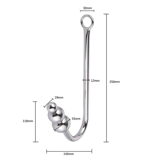 Hook with Beaded Anal Cuffs Collar Elegant 5334 and 0716